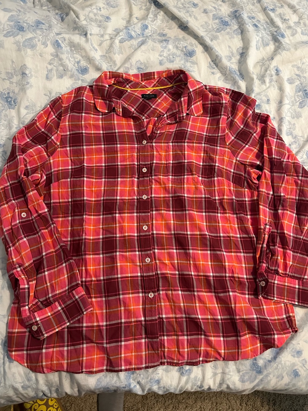 Talbots Red Plaid Button-Down Shirt